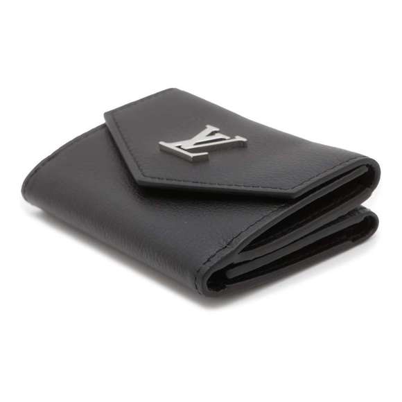 Louis Vuitton Tri-fold Wallet Calf Leather Portefeuille Rock Mini Black - Picture 3 of 4